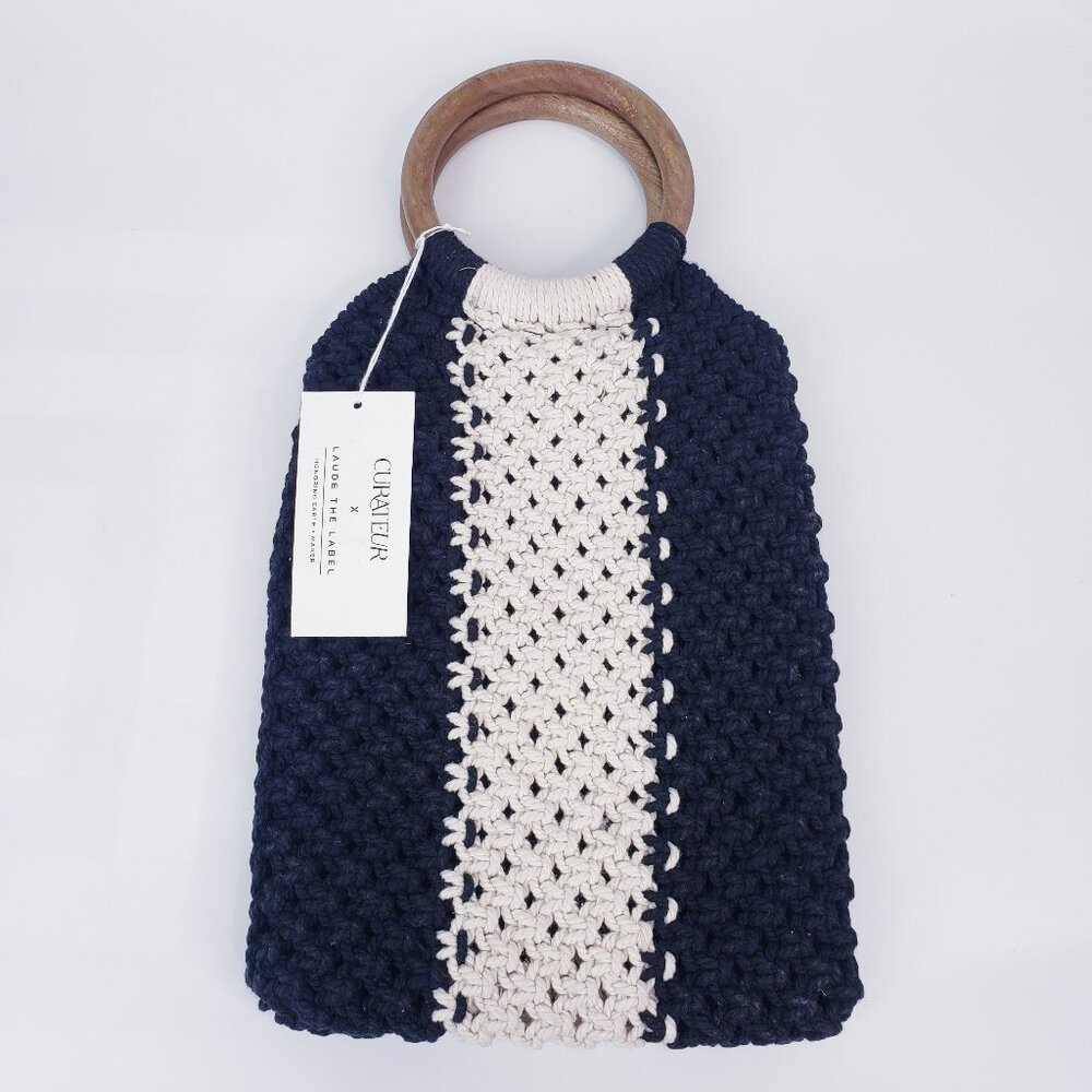 Curateur x Laude The Label Gabby Macrame’ Bag/Purse Mini Clutch 2 Top Handles